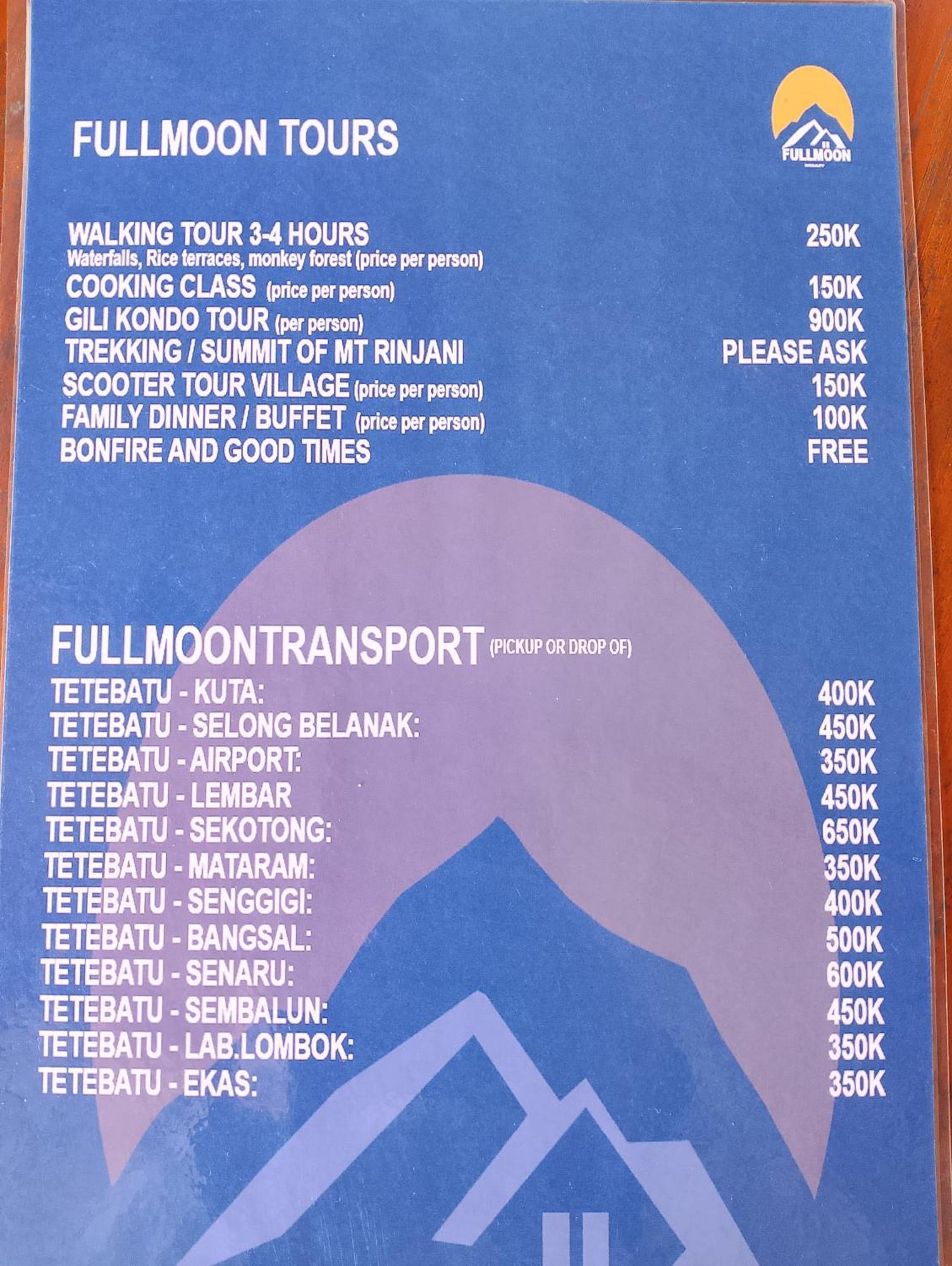 Tetebatu Fullmoon Hotel Exterior foto